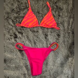 Pink and orange bikini set
